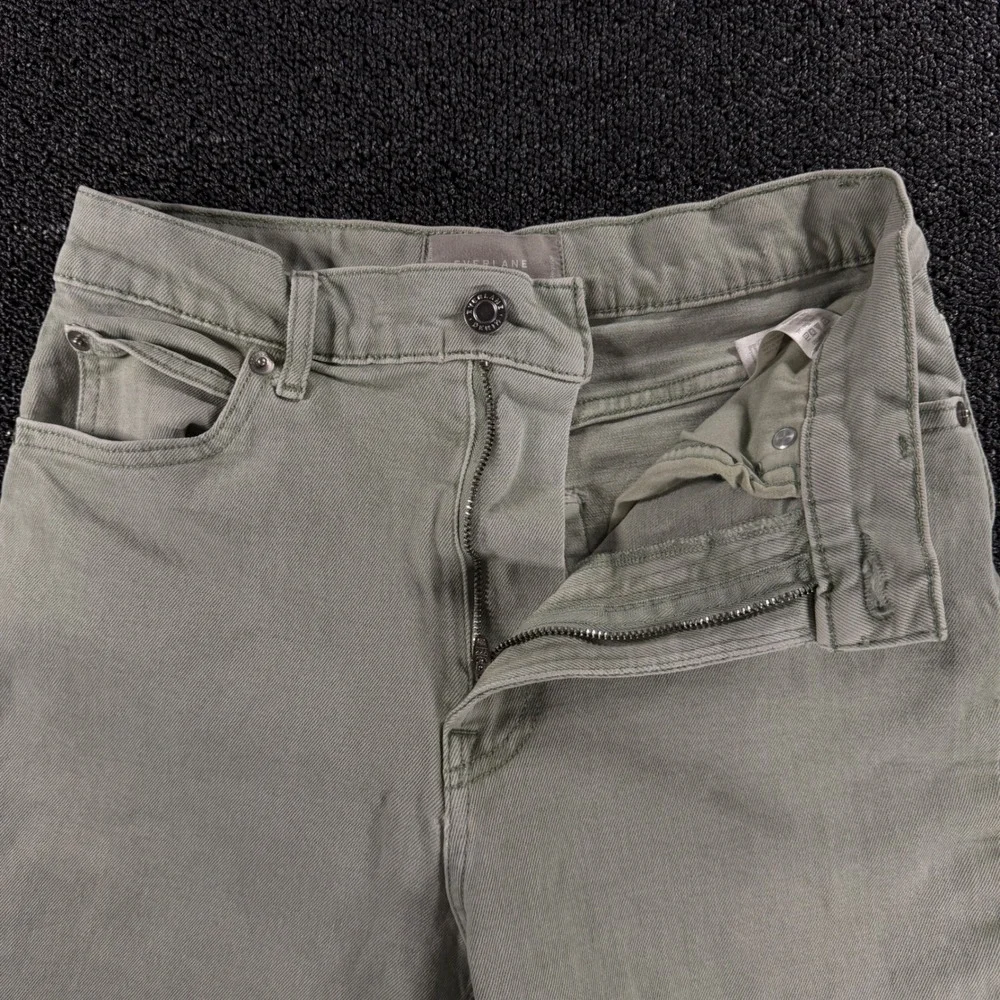 Everlane The Way High Jean Sage Green Womens 25R Organic Cotton‎ Straight Leg